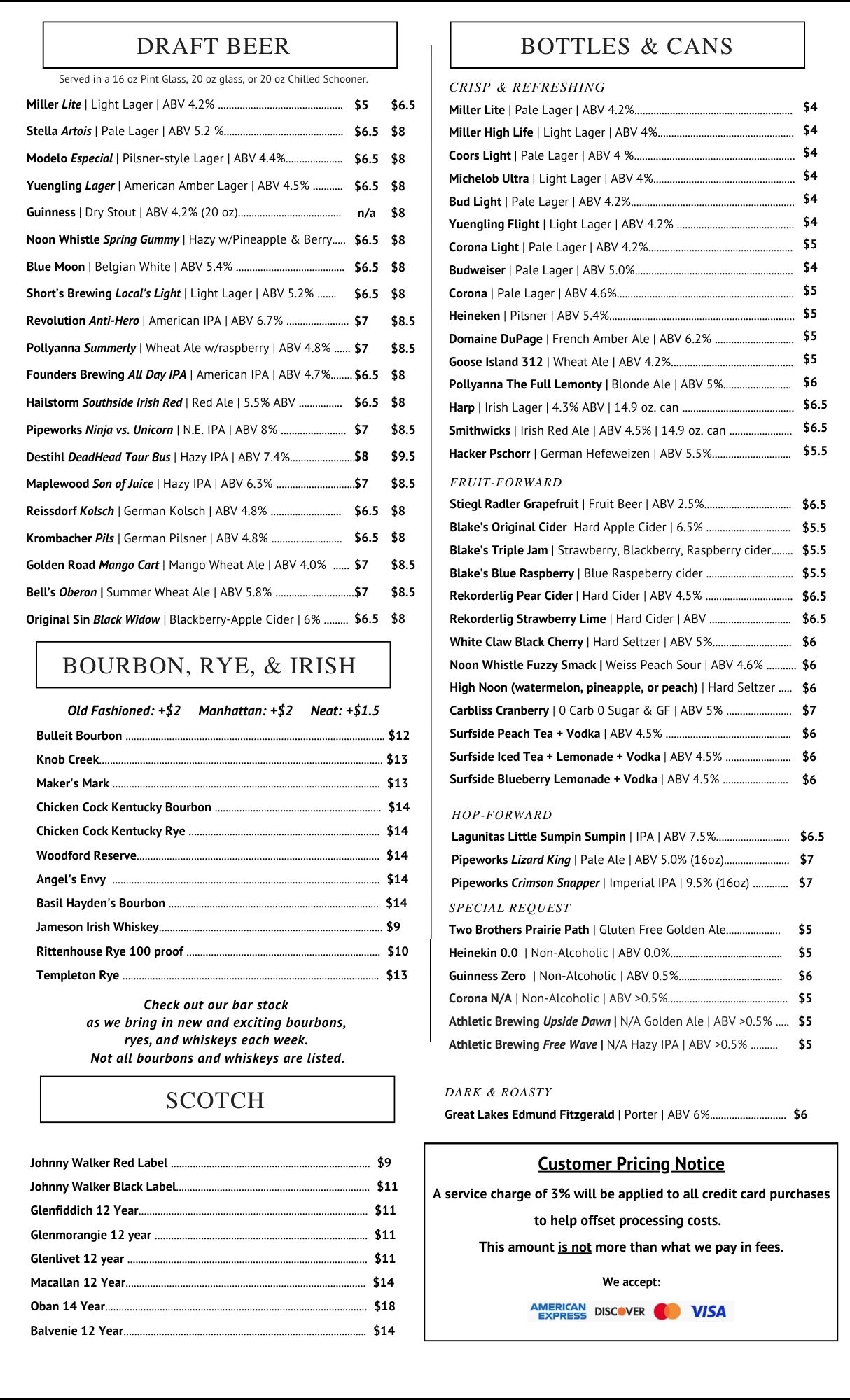 beer menu